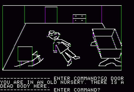 Mystery House (1980) primeiro Adventure Game com imagens.